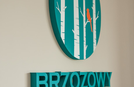 Logotyp ze styroduru Brzozowy Park | Pracownia reklamy Logomotiv